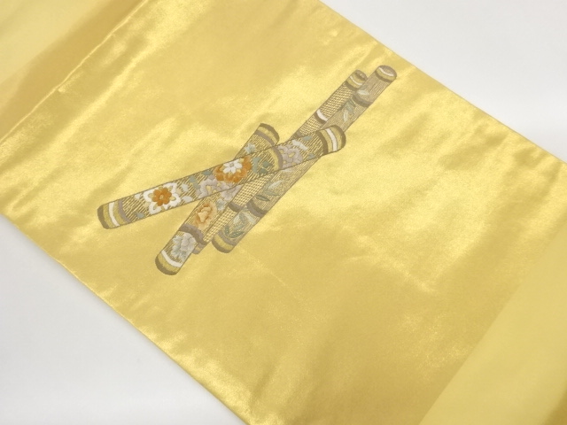 JAPANESE NAGOYA OBI / EMBROIDERY / FLOWER